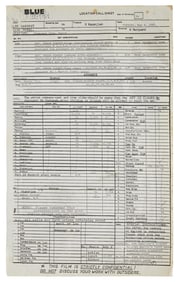 Star Wars: Return of the Jedi | "Blue Harvest" Location Call Sheet