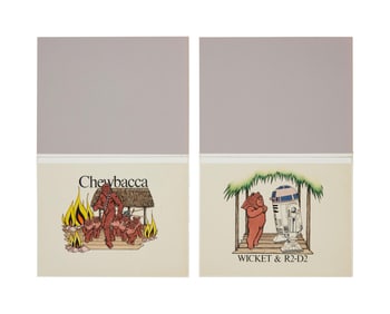 Star Wars: Return of the Jedi | "Chewbacca" and "Wicket & R2-D2" Hand-Colored Cels for Brand Guide