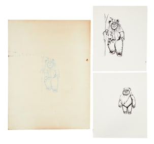 Star Wars: Return of the Jedi | "Wicket" and "Warrick" Ewok Brand Guide Cels, Prints, and Board