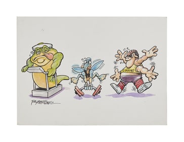 Star Wars | "Watto, Jabba the Hutt, and Dexter Jettster at the Gym" Original Randy Martinez Artwork