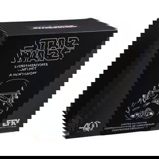 Star Wars | eFX Stormtrooper Helmet Replica Prop: An original Stormtrooper helmet prop replica by eFX (USA, c. 2017) Chroma &quot;Commemorative 40th Anniversary Edition&quot;, Limited to 500. Proceeds from this auction support the initiative to build