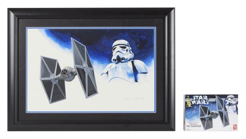 Star Wars | James Hood "Imperial Tie Fighter" AMT Model Kit Original Artwork