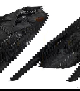 Whitney Houston | "I'm Your Baby Tonight" Commemorative Harley Davidson Leather Jacket: A black leather fringe jacket by Harley Davidson, owned by Whitney Houston, with a commemorative patch related to Houston&#39;s multi-platinum third studio album I&#39;m Your Baby Tonight,&nbsp;releas