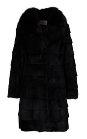 Whitney Houston | 1994 Event-Worn Michael McCollom Black Fur Coat with Photo