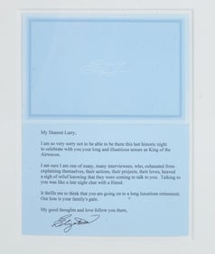Larry King | 2010 Elizabeth Taylor Signed Letter