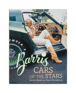 Larry King | 2008 George Barris of "Barris Kustom City" Signed Coffee Table Book: An oversized hardcover; titled &quot;Barris: Cars of the Stars&quot; by the famed Los Angeles car guru, published in 2008, signed in black felt-tip ink on the front free end page &quot;To / Larry King