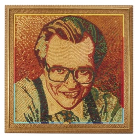Larry King | 1990s Enormous Wacky Portrait Made Out of Jelly Beans