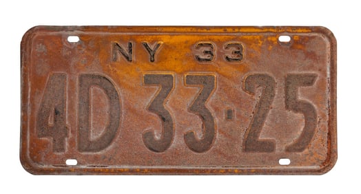 Larry King | 1933 New York State License Plate