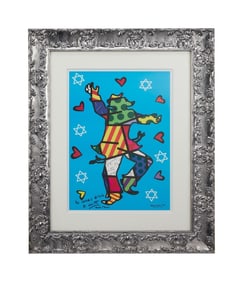 Larry King | 2012 Romero Britto Signed Print Related to "Fiddler on the Roof"