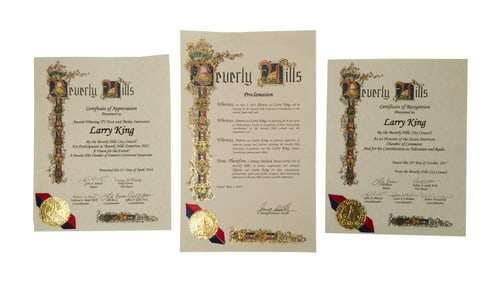 Larry King | 2010/2017 Citations from The City of Beverly Hills
