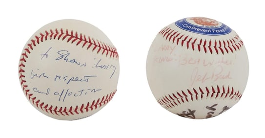 Larry King | 1990s George W. Bush and Jeb Bush Signed Baseballs