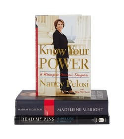 Larry King | 2000s Madeleine Albright and Nancy Pelosi Signed Books