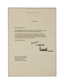 Larry King | 1999 Donald Trump Signed Letter