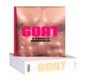 Larry King | Muhammad Ali and Jeff Koons Signed Ginormous Book Titled "GOAT: A Tribute to Muhammad