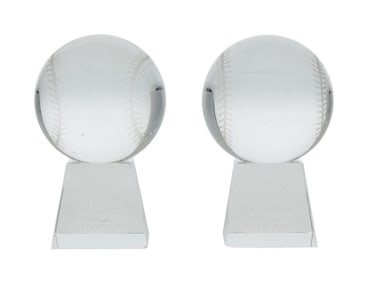 Larry King | 2000s Crystal Baseballs with NBHOF Stands