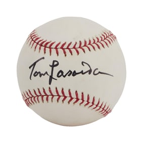 Larry King | 2000s Tommy Lasorda Signed Baseball