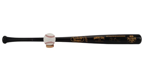Larry King | 2012 Clayton Kershaw Signed Baseball and Bat