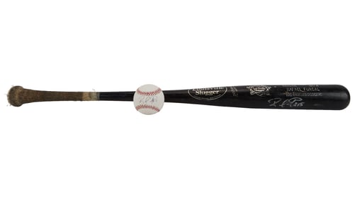 Larry King | 2000s Rafael Furcal Signed Baseball and Bat