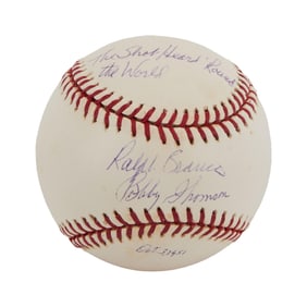 Larry King | 2000s Bobby Thomson and Ralph Branca "Shot Heard 'Round the World" Signed Baseball