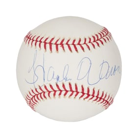 Larry King | 2000s Hank Aaron Signed Baseball