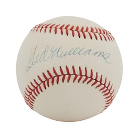 Larry King | 1990s Ted Williams Signed Baseball