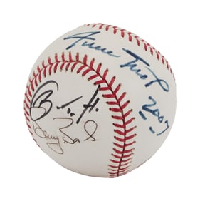 Larry King | 2007 Willie Mays and Barry Bonds Signed Baseball (I)