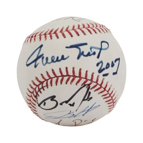 Larry King | 2007 Willie Mays and Barry Bonds Signed Baseball (II)