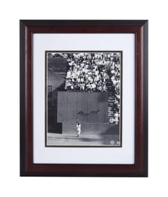 Larry King | 1980s Willie Mays Signed Black and White Photograph