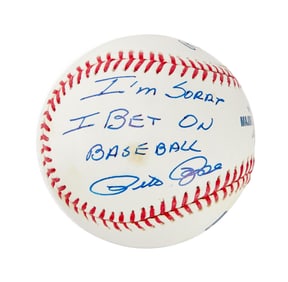 Larry King | 2000s Pete Rose Funny Signed Baseball