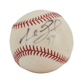 Larry King | 2008 Manny Ramirez Signed Baseball (I)