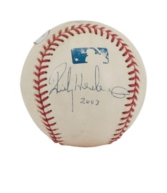 Larry King | 2003 Rickey Henderson Signed Baseball