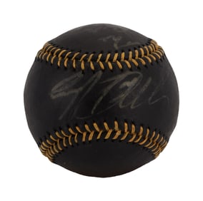 Larry King | 2000s Matt Harvey Signed Black Baseball