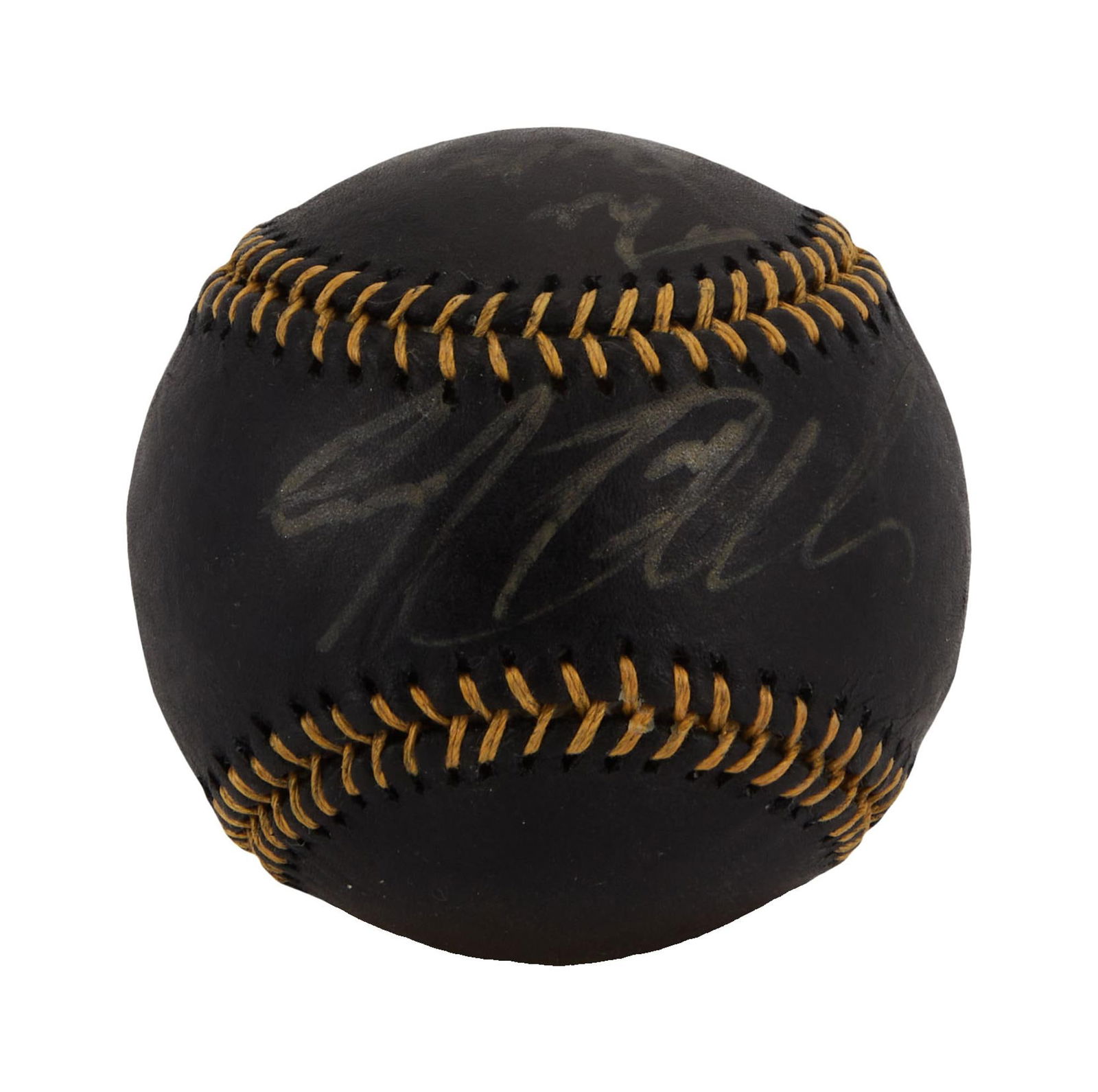 Larry King | 2000s Matt Harvey Signed Black Baseball (1 of 3)