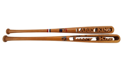 Larry King | 1990s 'Larry King' Uniquely-Carved Baseball Bats