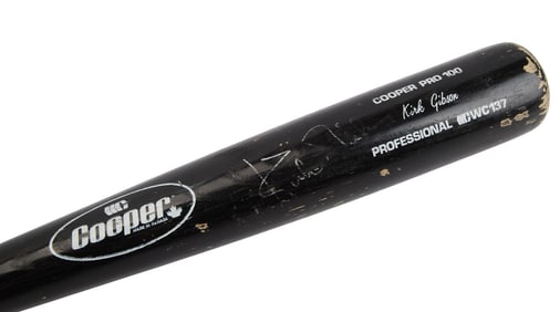Larry King | 1990s Kirk Gibson Signed Baseball Bat