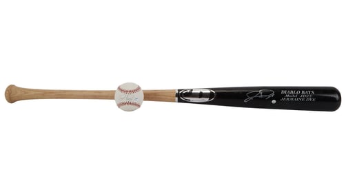 Larry King | 2000s Jermaine Dye Signed Baseball and Bat