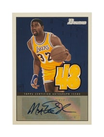 Larry King | 2009 Signed Magic Johnson Bowman/Topps Basketball Card