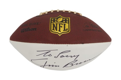 Larry King | 2000s Jim Brown Signed Football