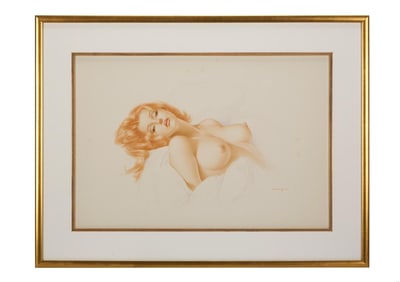 Playboy | Alberto Vargas Girl Pinup January 1969 Watercolor Drawing