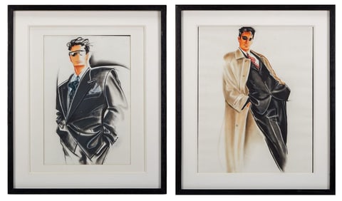 Playboy | Angela Daskalakis Pair of Fashion Drawings