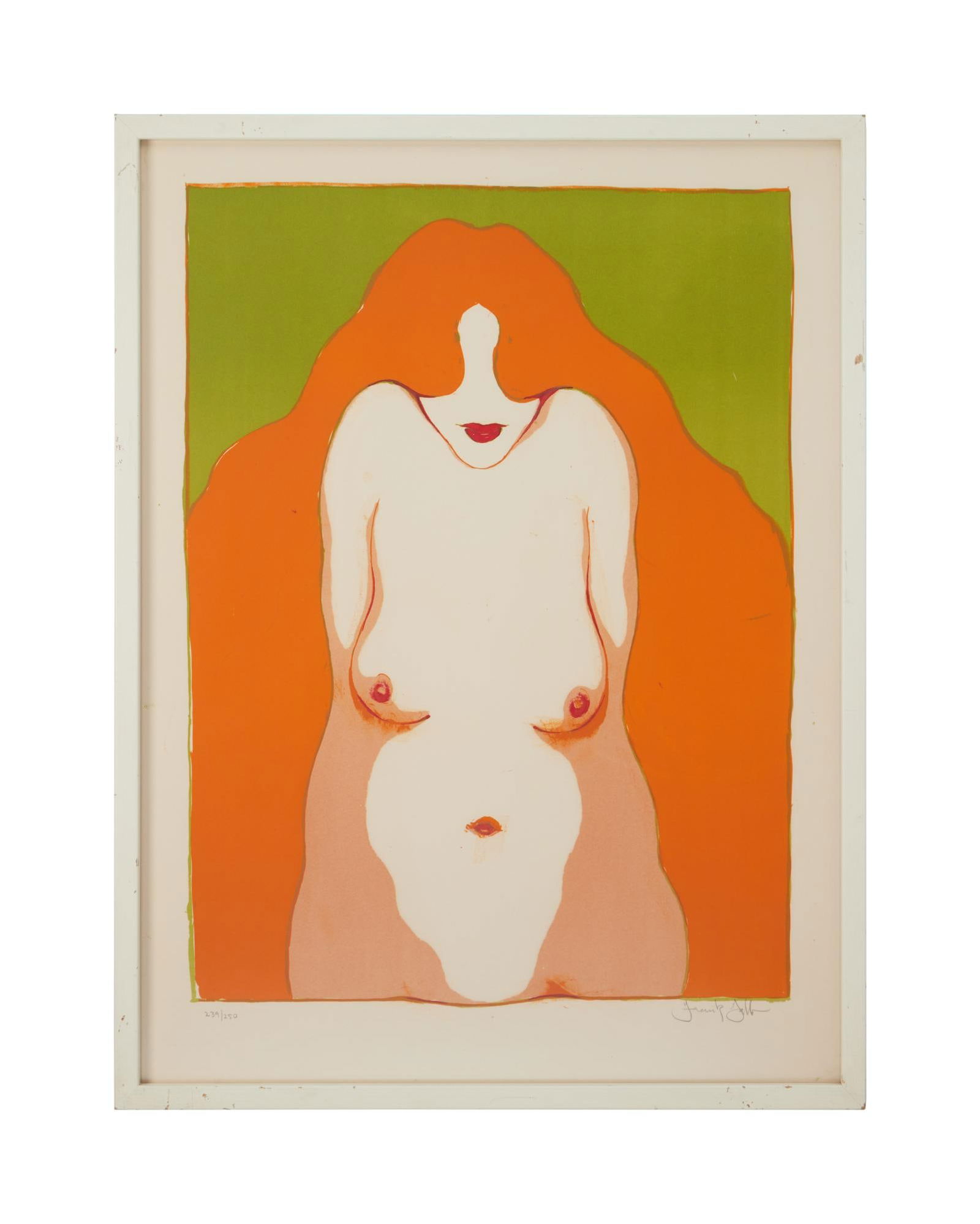 Playboy | Frank Gallo Limited-Edition Prints (2): Frank Gallo (American, 1933-2019) two color lithographs on paper, both signed lower right, dated 1955. "Sue" is numbered 9/285, "Orange Hair" is numbered 239/250. Framed: 31.25 x 2