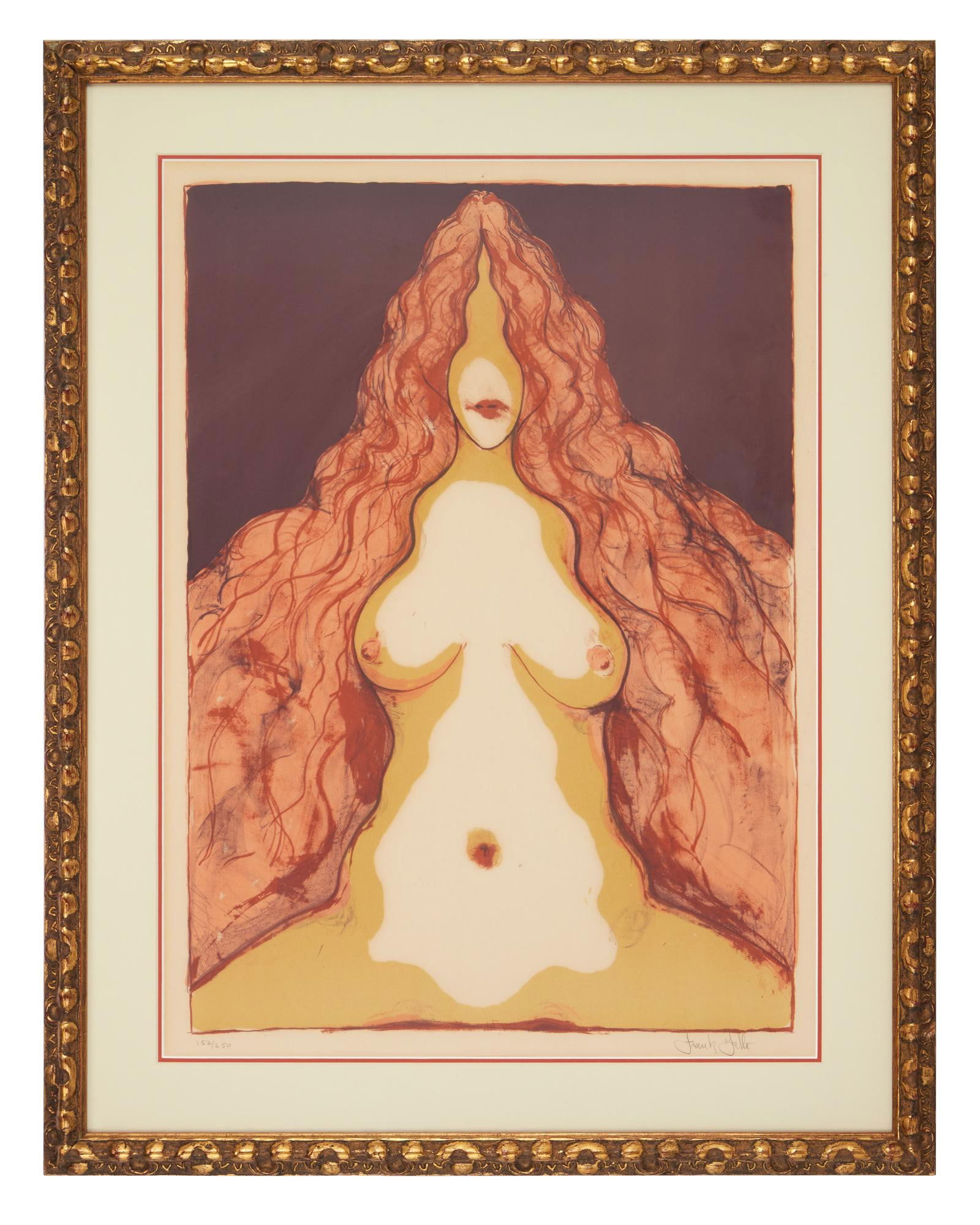 Playboy | Frank Gallo Limited-Edition Print: Frank Gallo (Amreican, 1933-2019) color lithograph of a woman, signed lower right and numbered 152/250. Unpublished. Sight: 29 x 21 inches; Framed: 36.25 x 28.5 inches PROVENANCE Property From the Pla