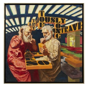 Playboy | Fred Berger Biblical Figures Playing Scrabble Painting
