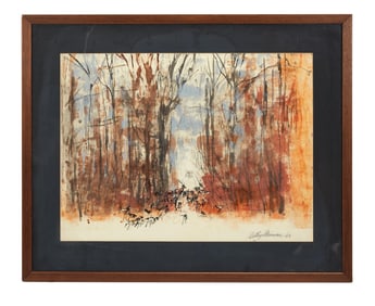 Playboy | LeRoy Neiman Hunt Scene Drawing