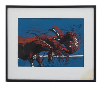 Playboy | Shelly Canton Horse and Rider Woodcut Print