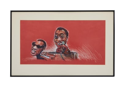 Playboy | Warren Linn Ray Charles and James Baldwin Portrait Drawing