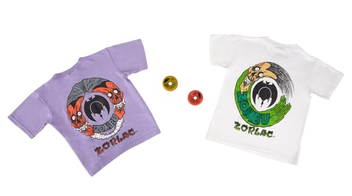 Zorlac | Vintage "Zombu" Skateboard Wheels and T-Shirts