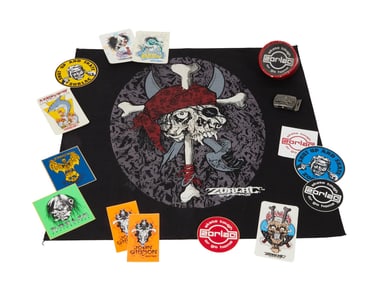 Zorlac | Vintage Clock, Belt Buckle, Bandana, and Stickers