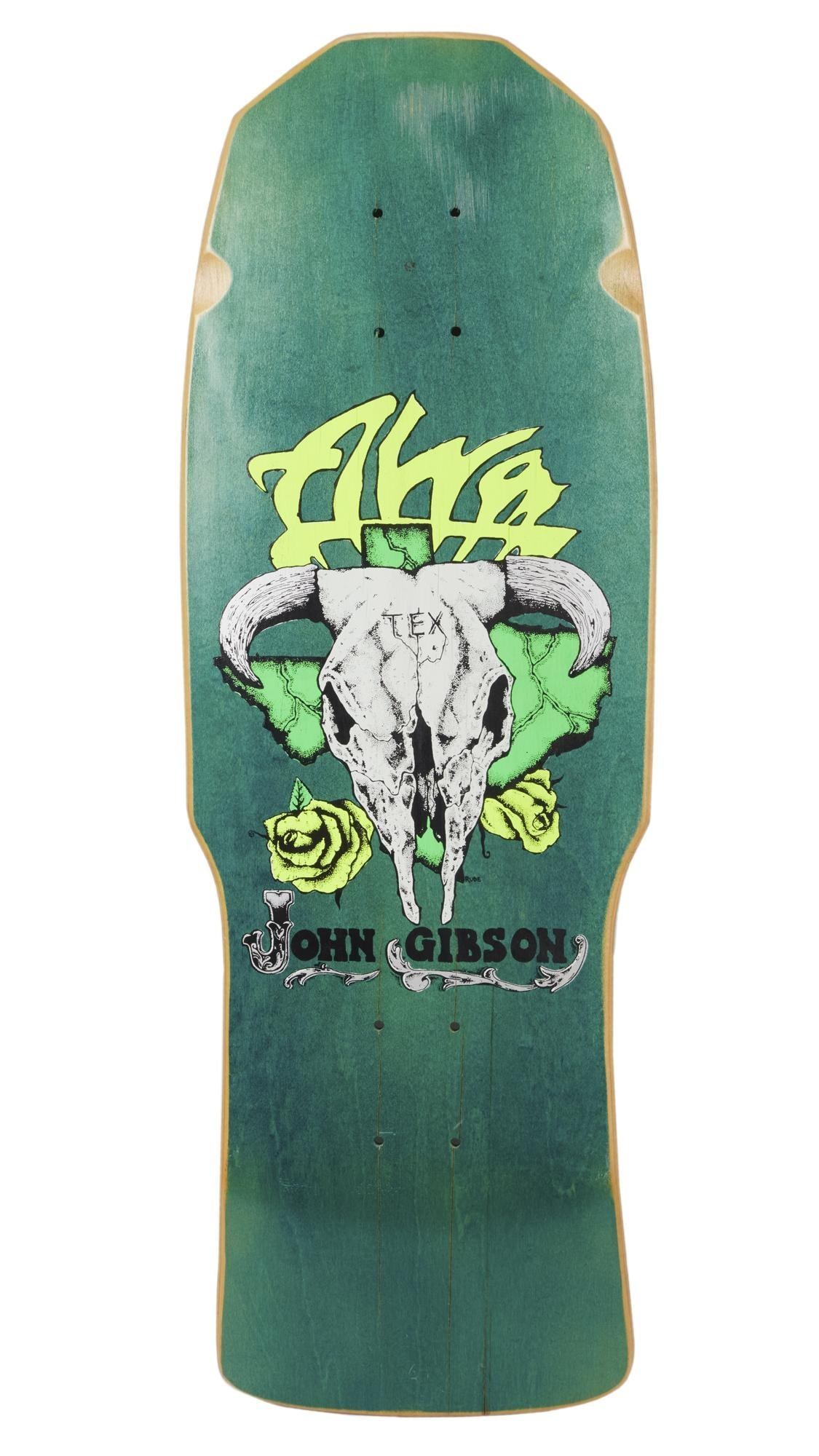 Alva | John Gibson "Tex" Skateboard Deck (A): A vintage Alva brand John Gibson "Tex" skateboard deck. 30.5 x 10.25 inches