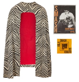 Skatemaster Tate | Thrasher Magazine "Skate Rock Vol. 4" Poster Worn Zebra Cape with Poster and